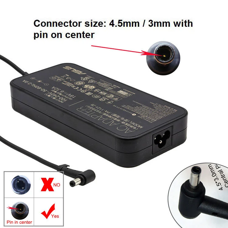מטען למחשב נייד ASUS N550JV 19V/6.32A 120W ADP-120RH B למחשבי גיימרים אסוס