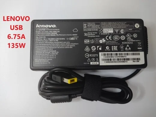 מטען מקורי למחשב נייד Lenovo USB (slim tip) 135W לנובו