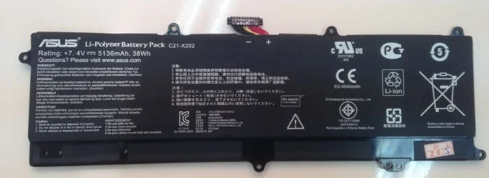 סוללה מקורית פנימית למחשב נייד ASUS X202 אסוס