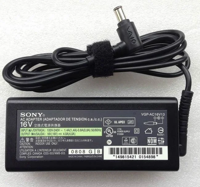 מטען מקורי למחשב נייד סוני SONY VAIO 16V 4A